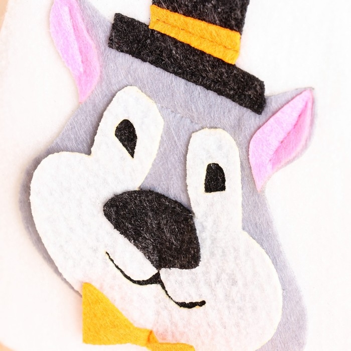 Шапка для бани с аппликацией Шапка для бани с аппликацией "сэр Волк"