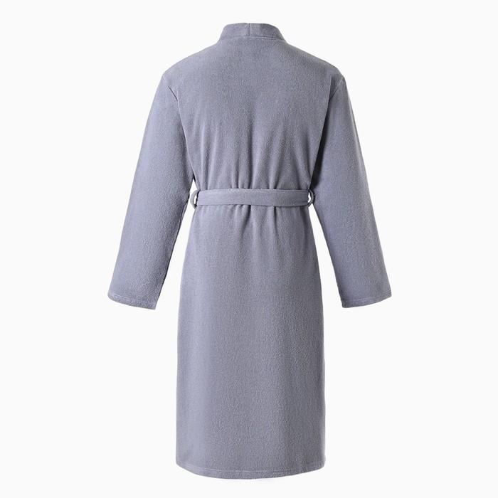 Халат махровый Экономь и Я, мужской размер 52-54 цвет серый, 100% хлопок с AIRO, 320 г/м2 Халат махровый Экономь и Я, мужской размер 52-54 цвет серый, 100% хлопок с AIRO, 320 г/м2