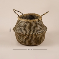 Корзина для белья плетеная круглая SL Home &laquo;Сорренто&raquo;, камыш, 35&times;45 см