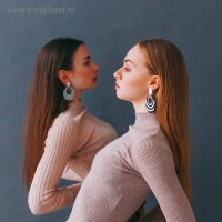 Серьги пластик &laquo;Вивьен&raquo; спираль-овал, цвет чёрно-белый