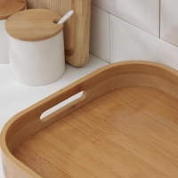 Поднос с ручками Доляна Striata, 40&times;28&times;4,5 см, бамбук