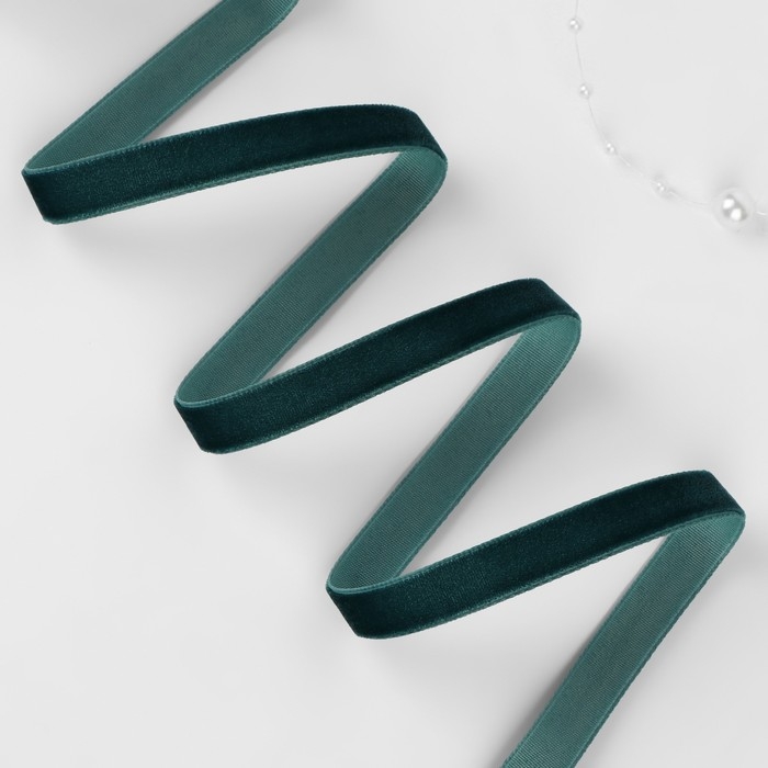 Лента бархатная, 10 мм, 18 ± 1 м, цвет изумрудный №34 Лента бархатная, 10 мм, 18 ± 1 м, цвет изумрудный №34