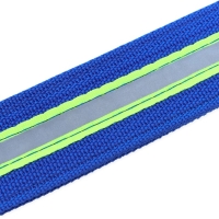 Ошейник четырехслойный светоотражающий с вертлюгом, 71 х 5 см, ОШ 55-65 см, синий