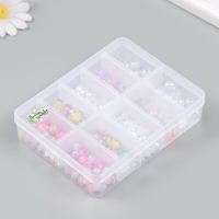 Бусины в шкатулке "Фигурное ассорти" 10 делений 10,5х13,5х3 см