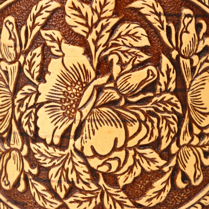 Туес "Пионы", 10,5х20 см, береста