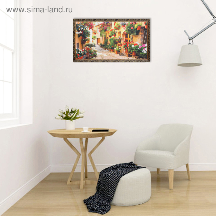Картина гобеленовая Картина гобеленовая "Улочка" 65*125 см рамка микс