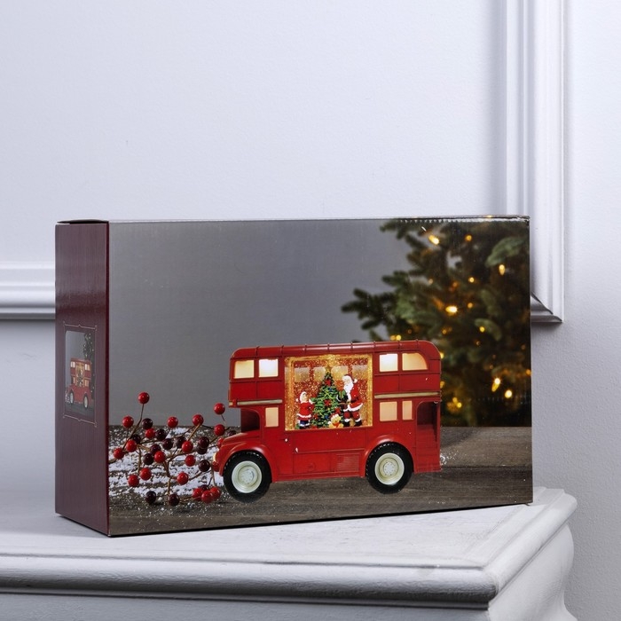 Светодиодная фигура &laquo;Автобус&raquo; 30 &times; 19 &times; 11 см, пластик, батарейки ААх3 (не в комплекте), USB, свечение тёплое белое