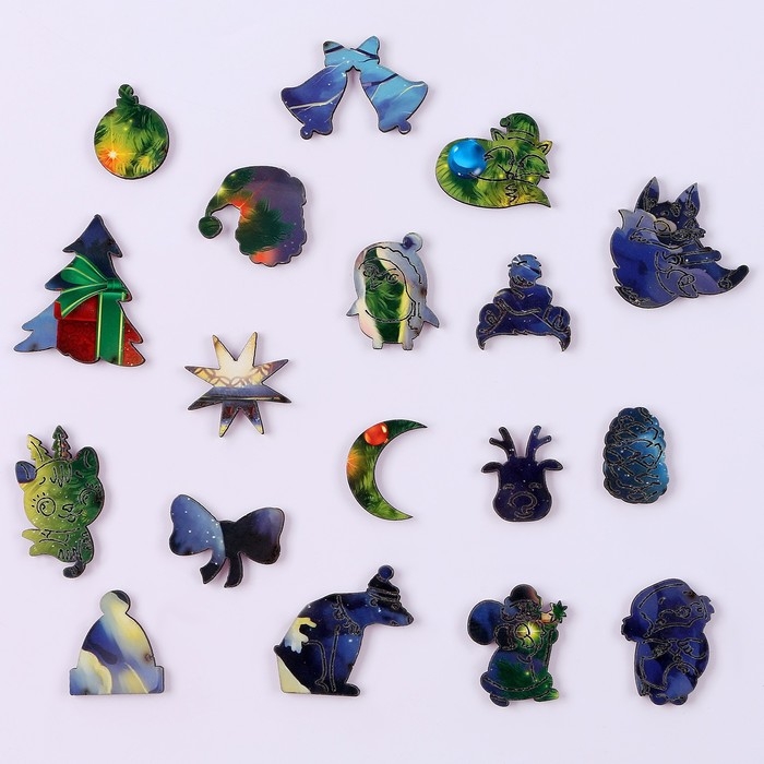 Пазл деревянный фигурный на новый год «Ночная новогодняя сказка», 145 элементов Пазл деревянный фигурный на новый год «Ночная новогодняя сказка», 145 элементов