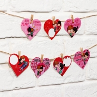 Гирлянда, интерьерное украшение &laquo;7 причин&raquo;, 7 штук, 7 х 7 см