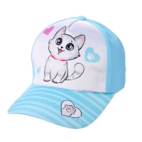 Кепка детская для девочки «Котик», р-р. 52-54 см, 5-7 лет, МИКС Кепка детская для девочки «Котик», р-р. 52-54 см, 5-7 лет, МИКС