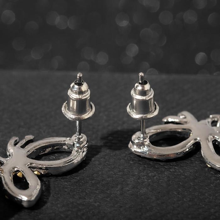 Серьги с жемчугом &laquo;Бабочка&raquo; с бусиной, цвет белый в серебре