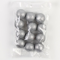 Новый год! Фигурка для поделок и декора &laquo;Шарик&raquo;, набор 12 шт., размер 1 шт. &mdash; 4 см, цвет серебряный