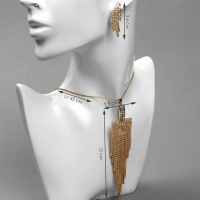 Гарнитур 2 предмета: серьги, кулон &laquo;Водопад&raquo; квадрат, цвет белый в золоте