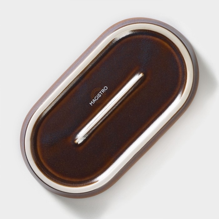 Блюдо фарфоровое овальное Magistro Garland, 18&times;9,8&times;2,5 см, цвет синий