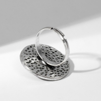 Кольцо &laquo;Этника&raquo; узорчатый круг, цвет красный в чернёном серебре, безразмерное