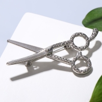 Брошь &laquo;Ножницы&raquo;, цвет серебро