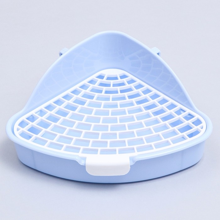 Туалет угловой для кроликов и хорьков Туалет угловой для кроликов и хорьков "Пижон", 24 х 18 х 11 см, синий