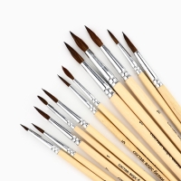 Кисть для рисования, набор белка круглые, 12 шт. № 1,2,3,4,5,6,7,8,9,10,11,12 &laquo;Ван Гог&raquo;