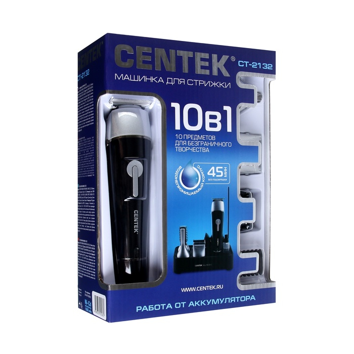 Набор для стрижки Centek CT-2132, 10 предметов, водонепроницаемый корпус, черный Набор для стрижки Centek CT-2132, 10 предметов, водонепроницаемый корпус, черный