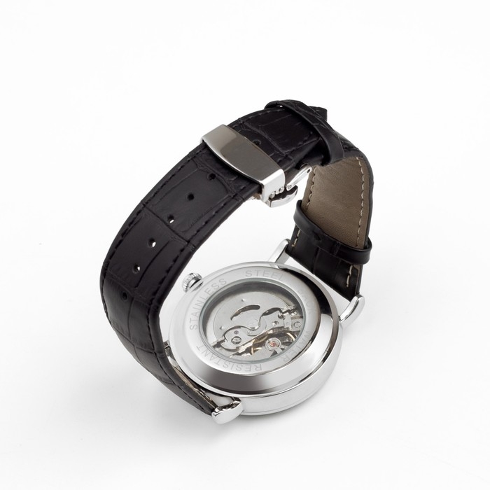 Часы наручные механические мужские, d-4.5 см, водонепроницаемые