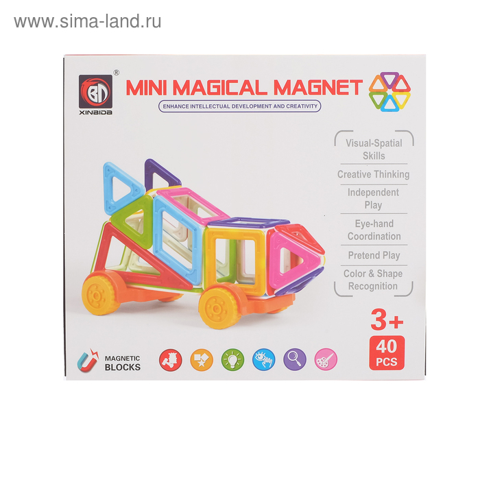 Конструктор магнитный «Мини-магический магнит», 40 деталей Конструктор магнитный «Мини-магический магнит», 40 деталей