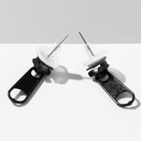 Серьги эмаль «Замочек» собачка, цвет матовый чёрный Серьги эмаль «Замочек» собачка, цвет матовый чёрный