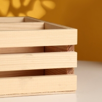 Кашпо деревянное с 4-мя отсеками 25х22х8,5 натуральное Кашпо деревянное с 4-мя отсеками 25х22х8,5 натуральное