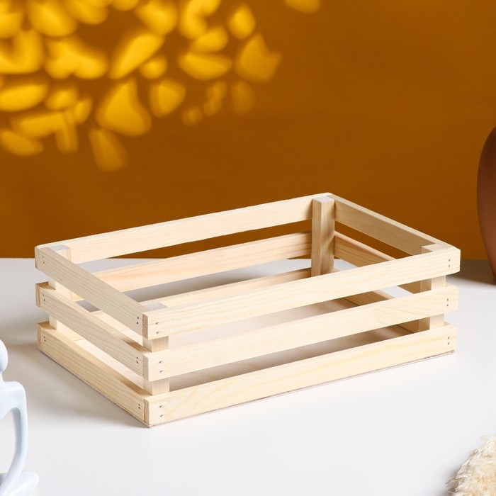 Кашпо деревянное 30×20×9.5 см Кашпо деревянное 30×20×9.5 см "Classic", трёхреечное, натуральный Дарим Красиво