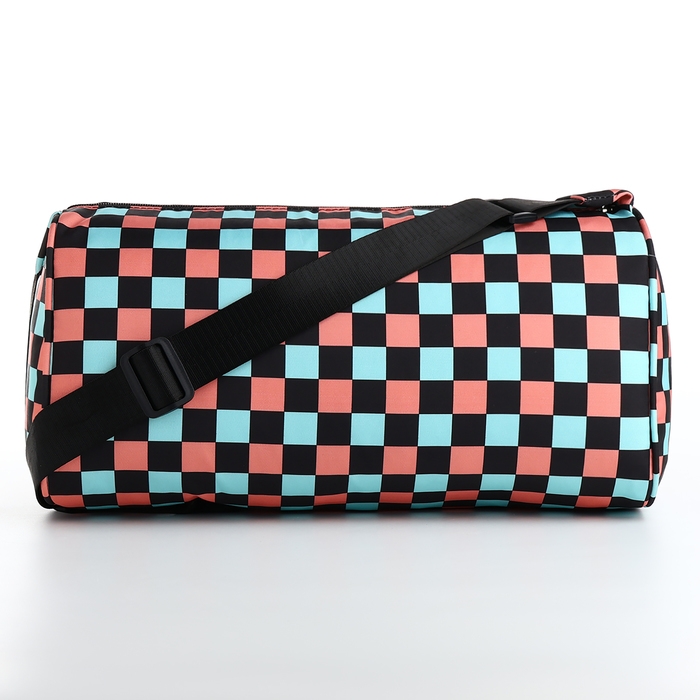 Сумка спортивная на молнии, регулируемый ремень, маленький размер, цвет голубой/розовый