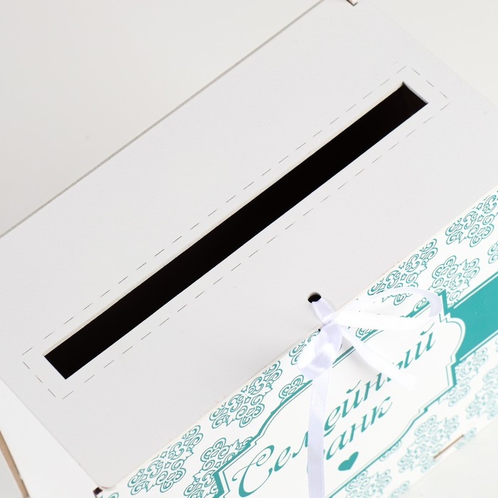 Семейный банк с печатью, 24х14х20 см, Белый-зелёный