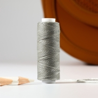 Нитки вощёные, круглые, 300D/3, 0,35 мм, 60 &plusmn; 2 м, цвет серый