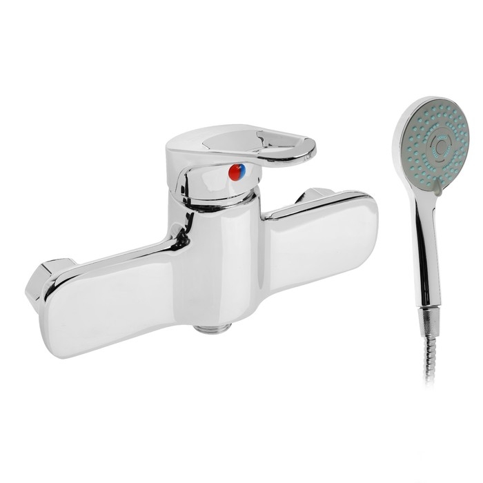Смеситель для душа ZEIN Z4115, однорычажный, лейка 5 режимов, шланг, держатель, хром Смеситель для душа ZEIN Z4115, однорычажный, лейка 5 режимов, шланг, держатель, хром