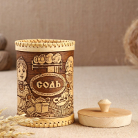 Туес &laquo;Дедушка и бабушка&raquo;, соль,10х17,5 см, береста