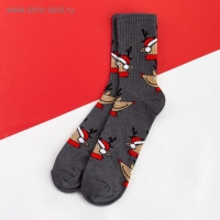 Носки новогодние мужские KAFTAN "Олени" размер 41-44 (27-29 см), цвет серый Носки новогодние мужские KAFTAN "Олени" размер 41-44 (27-29 см), цвет серый