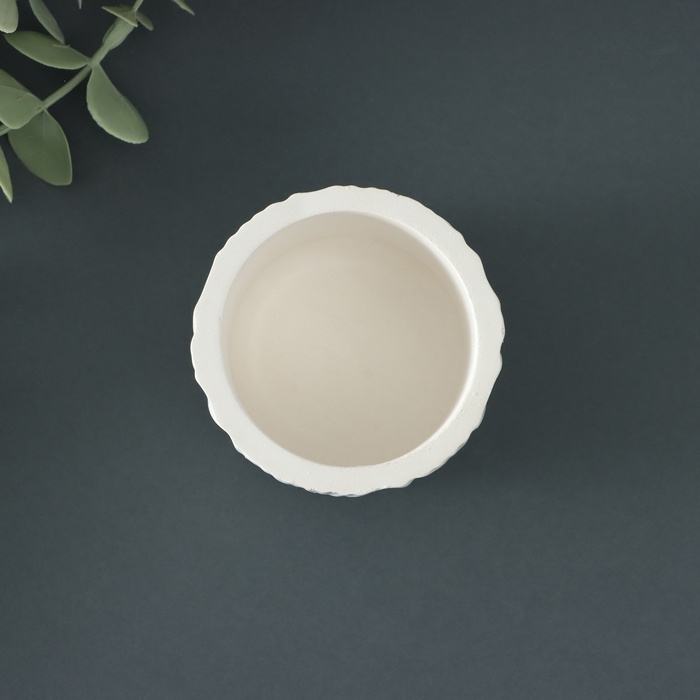 Кашпо - подсвечник "Волны" 8х7см, белый