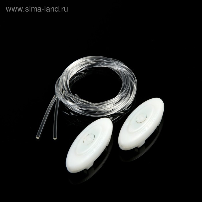 Светодиодные шнурки, 80 см, от 2 х CR2032, 3 режима, цвет свечения сине-зеленый