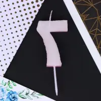 Свеча для торта, цифра &laquo;7&raquo;, розовая, 10 х 4 см