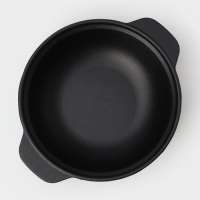 Жаровня чугунная, 2 л, d=24 см, чугунная крышка, цвет чёрный