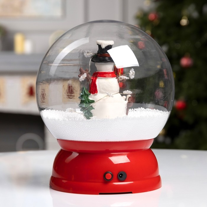 Светодиодная фигура «Шар со снеговиком» 21.5 × 26.5 × 21.5 см, пластик, батарейки ААх3 (не в комплекте), USB, свечение белое Светодиодная фигура «Шар со снеговиком» 21.5 × 26.5 × 21.5 см, пластик, батарейки ААх3 (не в комплекте), USB, свечение белое