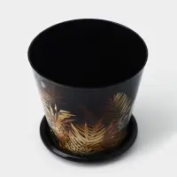 Горшок для цветов Доляна &laquo;Голди&raquo;, 800 мл, цвет чёрный