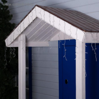 Гирлянда &laquo;Бахрома&raquo; 4 &times; 0.6 м, IP44, прозрачная нить, 180 LED, свечение белое, мерцание белым, 220 В