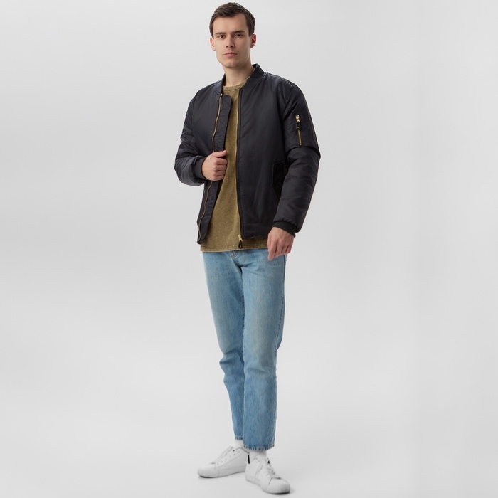 Бомбер мужской на молнии MIST, размер 46, черный Бомбер мужской на молнии MIST, размер 46, черный