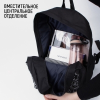 Рюкзак школьный молодёжный One line, 29х12х37 см, отд на молнии, наружный карман, светоотраж., чёрный Рюкзак школьный молодёжный One line, 29х12х37 см, отд на молнии, наружный карман, светоотраж., чёрный