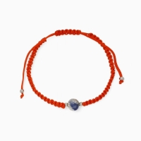 Браслет-оберег &laquo;Красная нить&raquo; шар №8 (неделимая фасовка 12 шт., цена за шт.), цветной в серебре