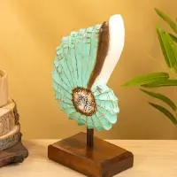 Набор сувенирный "Раковины" дерево (h - 35.30 и 25 см), цв. бирюзовый