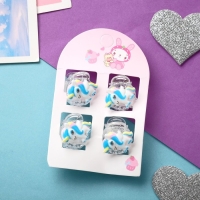 Краб для волос "Маленькая радость" (набор 4 шт) единорожек, 2 см, бело-голубой Краб для волос "Маленькая радость" (набор 4 шт) единорожек, 2 см, бело-голубой