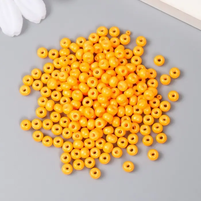 Бисер стекло 6/0 "Морковный" 15 гр
