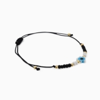 Браслет-оберег &laquo;Глазик&raquo; на нити, звезда, цвет чёрный в золоте