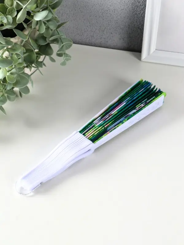 Веер пластик, текстиль "Панда в цветочном саду" МИКС 23 см