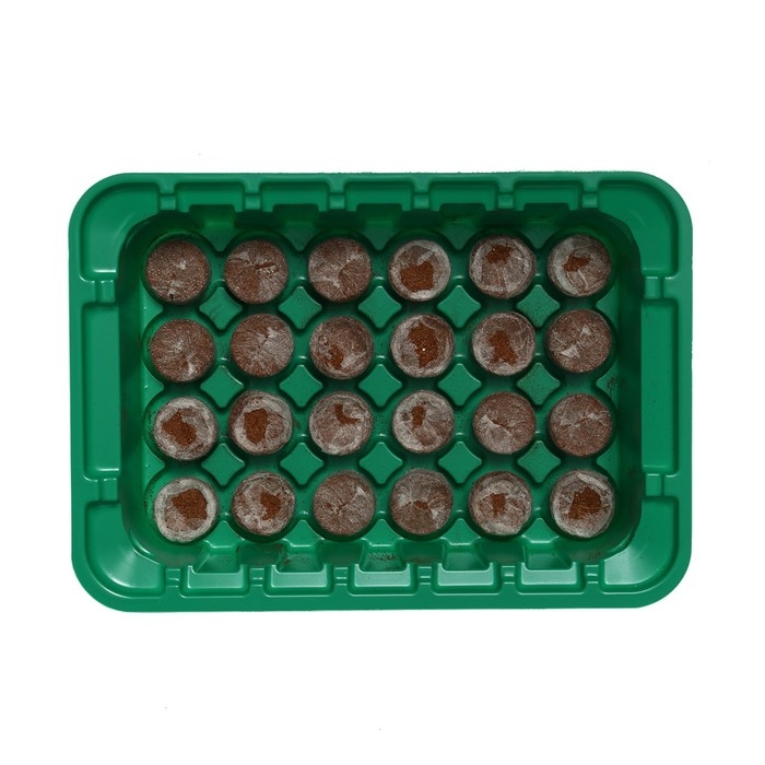 Мини-парник для рассады: кокосовая таблетка d = 3 см (24 шт.), парник 25 &times; 17,5 см, jiffy